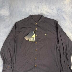 Aiopeson black long‎ sleeve button up shirt men Size XL